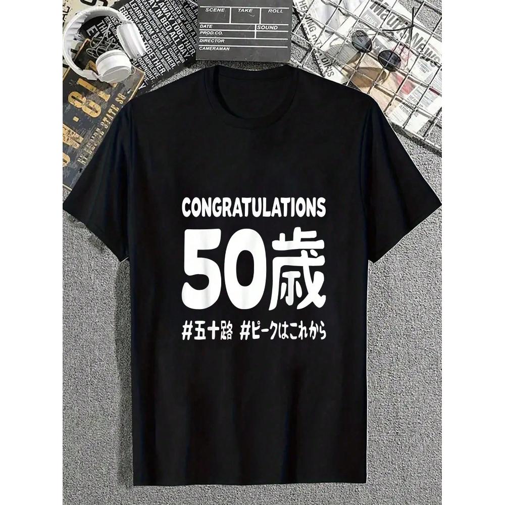 Mens Fashion Hashtags - 綿100% Tシャツ 50歳の誕生日プレゼント 中年ユーモア ハッシュタグデザイン カジュアル