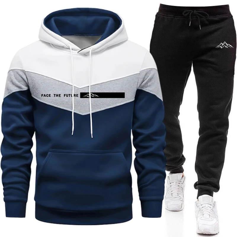 Men'S Fashion Outfits - 秋冬デイリーカジュアルスポーツジョギングスーツ男性用アウトドアファッションスウェットシャツセット2026年新作メンズセットフーディーとスウェットパンツ