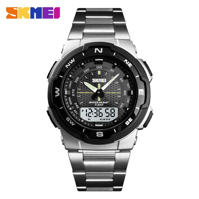 Men'S Fashion Zone - Skmei-メンズクォーツ時計,フルスチールスチール,防水,ラグジュアリー,ビジネス,ファッション,スポーツ,1370