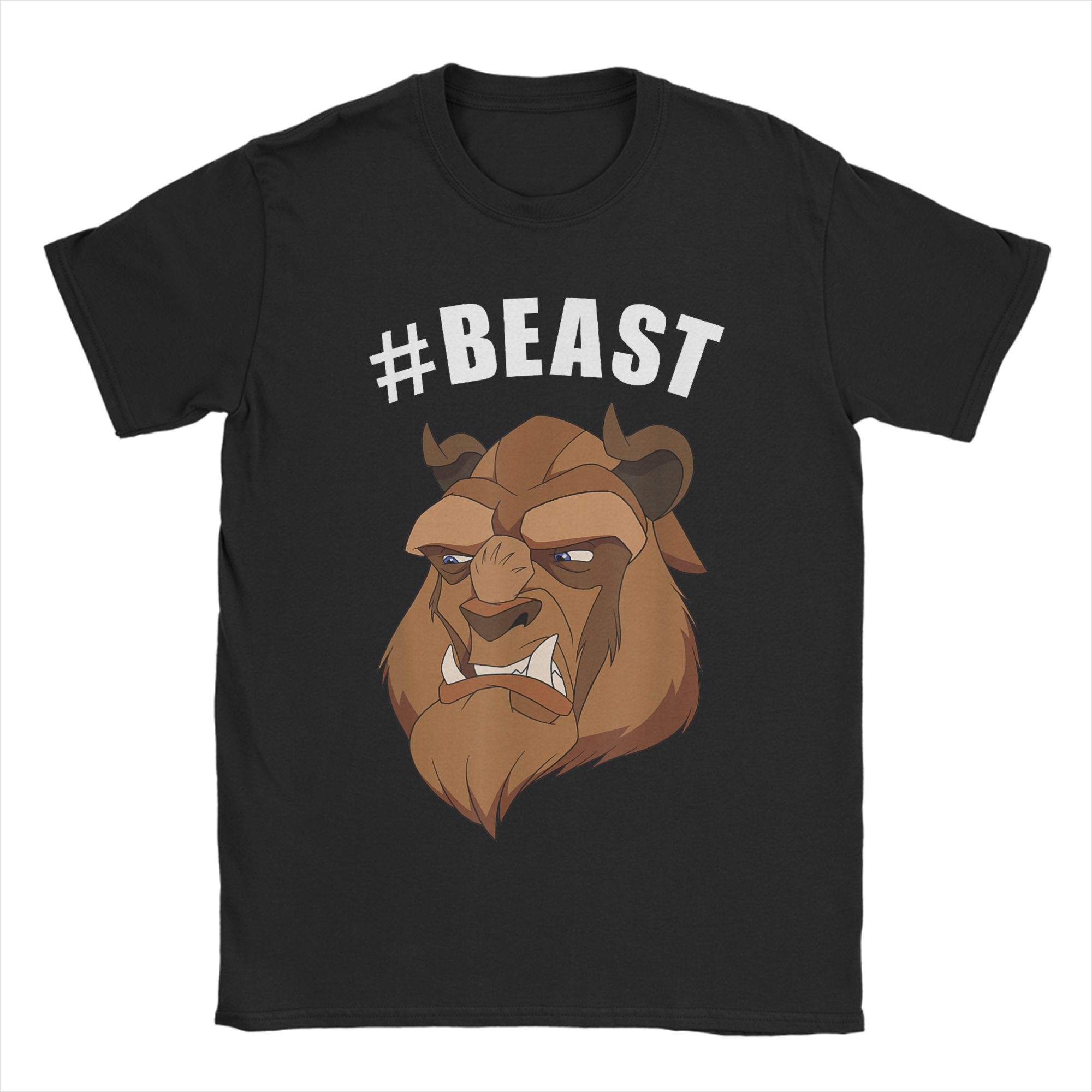 Mens Fashion Hashtags - 美女と野獣ハッシュタグ野獣メンズ Tシャツ面白い Tシャツ半袖 O ネック Tシャツ純綿プラスサイズの服
