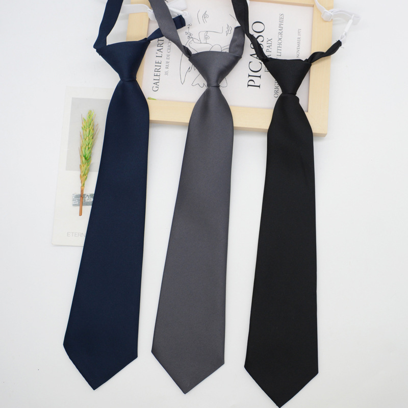 Men'S Fashion University - JKネクタイ、日本の大学風、黒、ダークグレー、ネイビーブルーの学生服、結び目なし