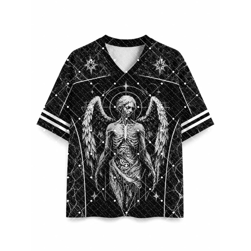 Men'S Fashion V Neck T Shirts - 新しいダークスタイルVネック速乾性スポーツTシャツ、トレンディなファッション、ハロウィン向け