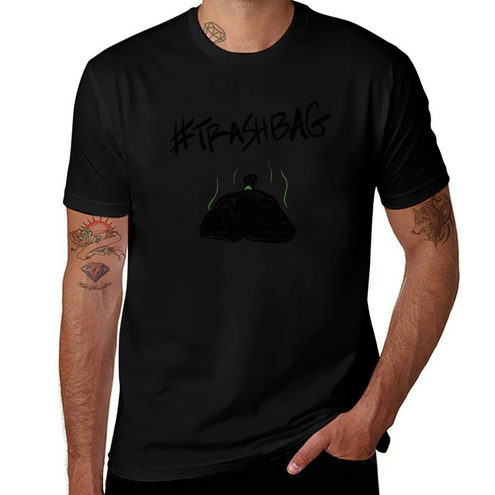 Mens Fashion Hashtags - ハッシュタグ・トラッシュバッグTシャツ ファッションカジュアル半袖Tシャツ