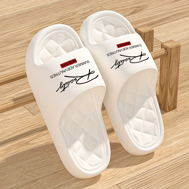Mens Fashion Sandals - カップルスリッパ レディース メンズ ソフトチャンキースライド ホームバスルームフットウェア 室内ハウスシューズ