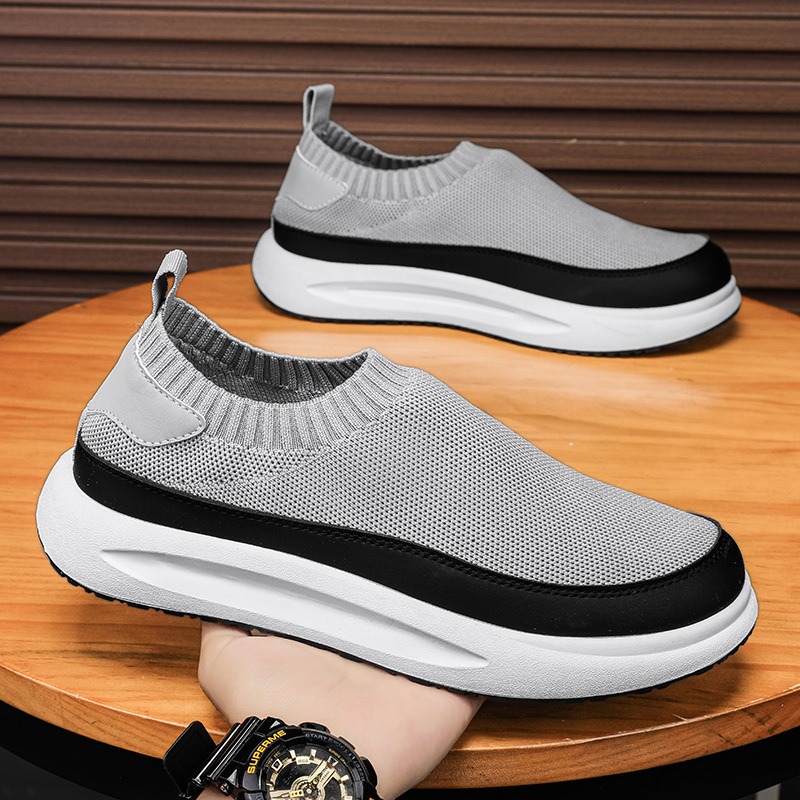 Men'S Fashion Running Shoes - 2025年新作 メンズシューズ 通気性メッシュ キャンバスシューズ ファッション 伸縮性ソックス