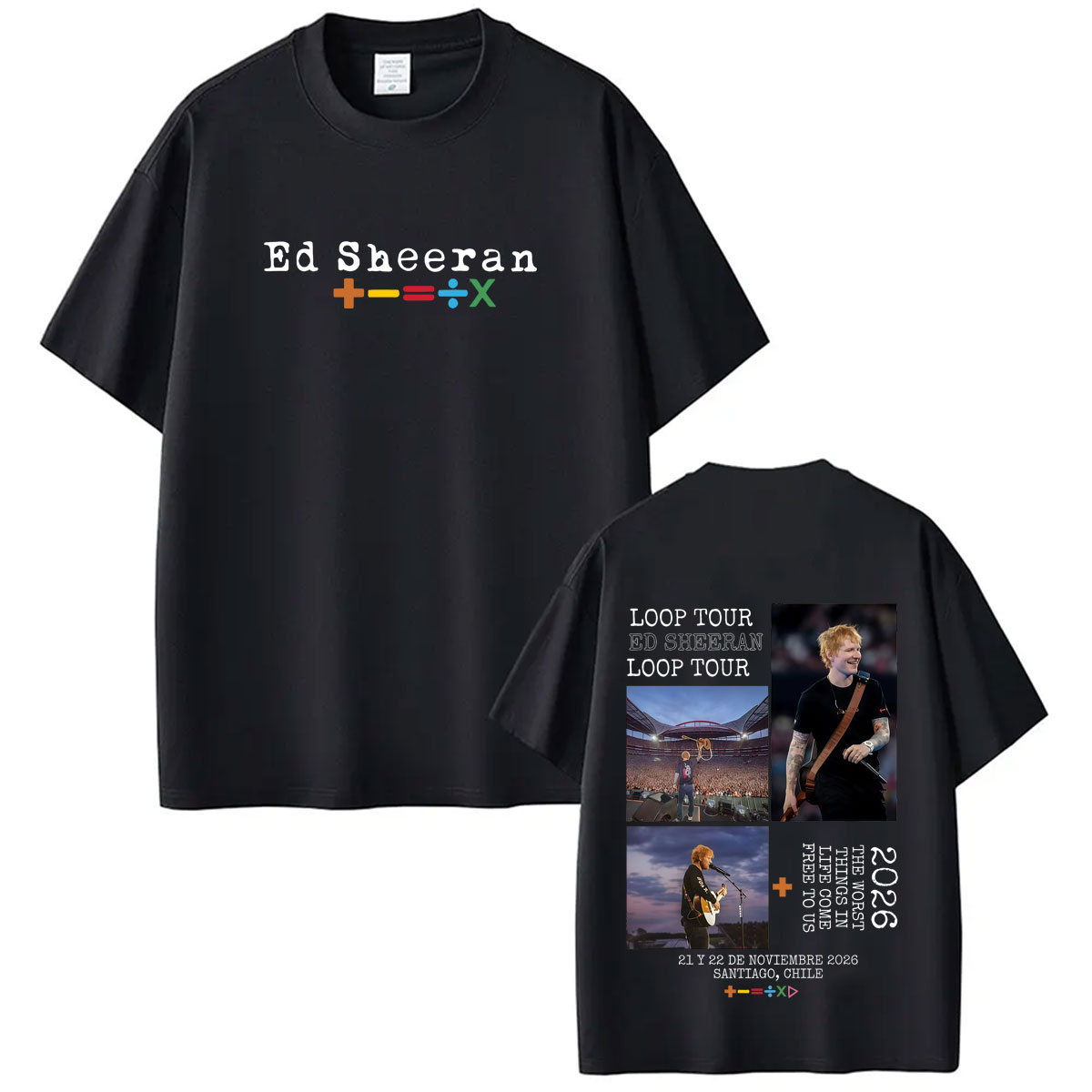 Mens Fashion Australia - エド・シーラン ループツアー オーストラリア＆ニュージーランド 2026 ツアーマーチ Tシャツ
