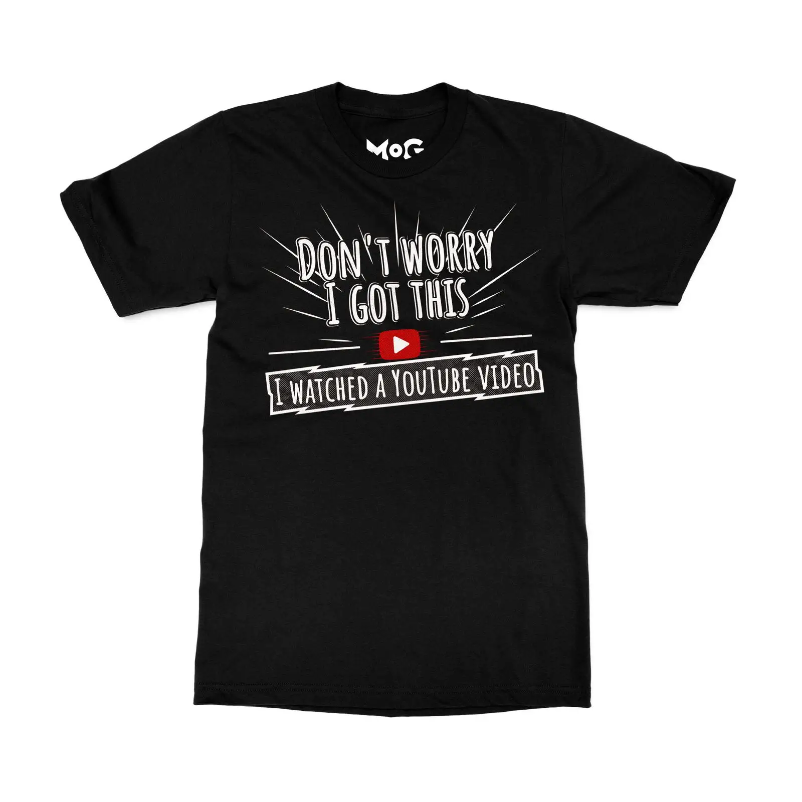 Men Fashion Youtubers - 心配しないで、YouTubeの動画を見たから大丈夫。面白い皮肉めいたTシャツ、メンズカジュアル、陽気なヴィンテージウォッシュファッション、スタイリッシュ。
