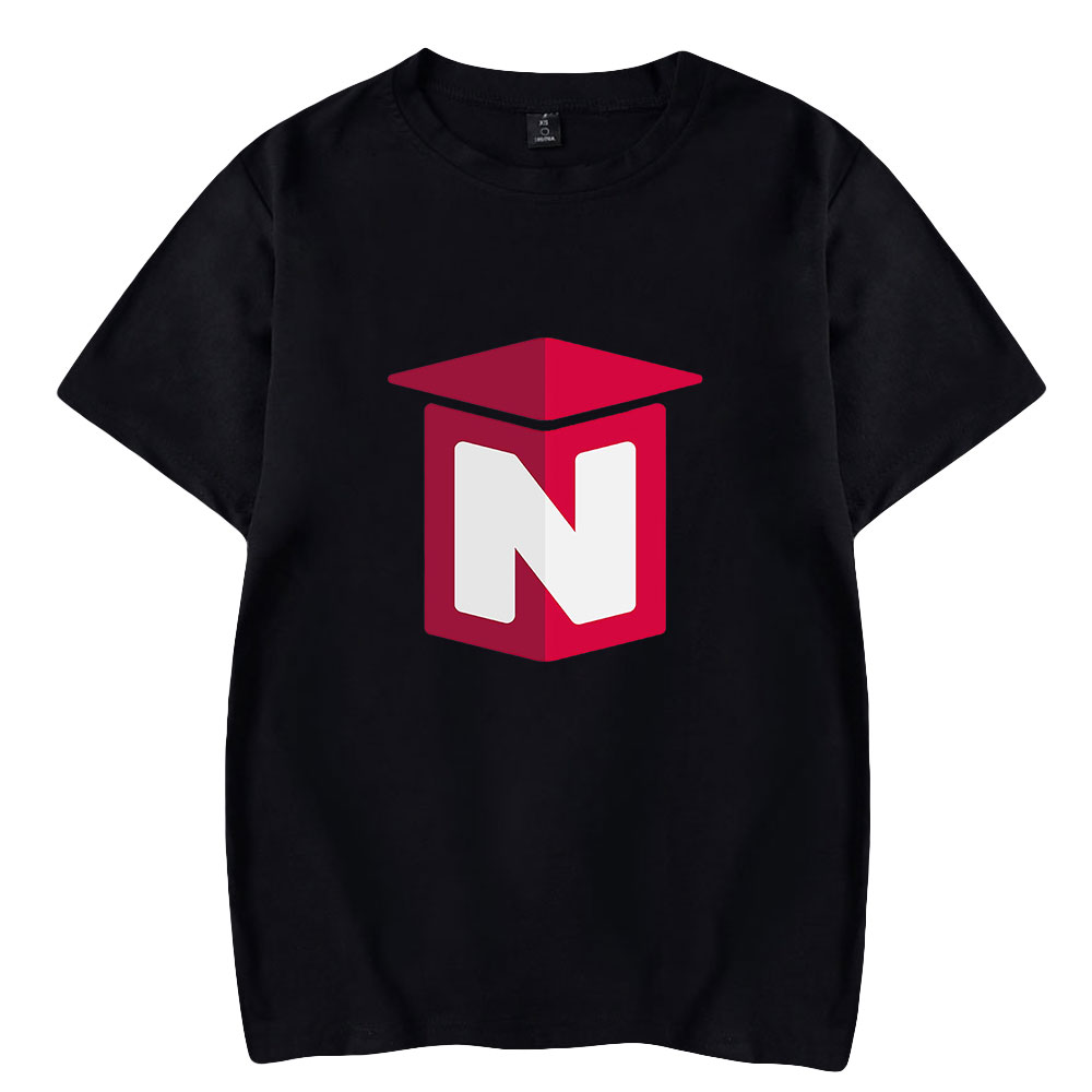 Men Fashion Youtubers - 2026 Nought Merch N ロゴプリント Tシャツユニセックスクルーネック半袖