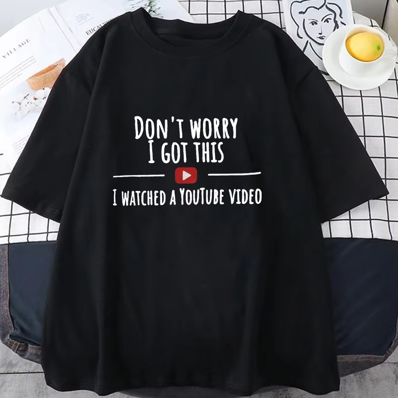 女性男性用 面白いプリントTシャツ「心配しないで、私が対応し - Men Fashion Youtubers のレビューと価格