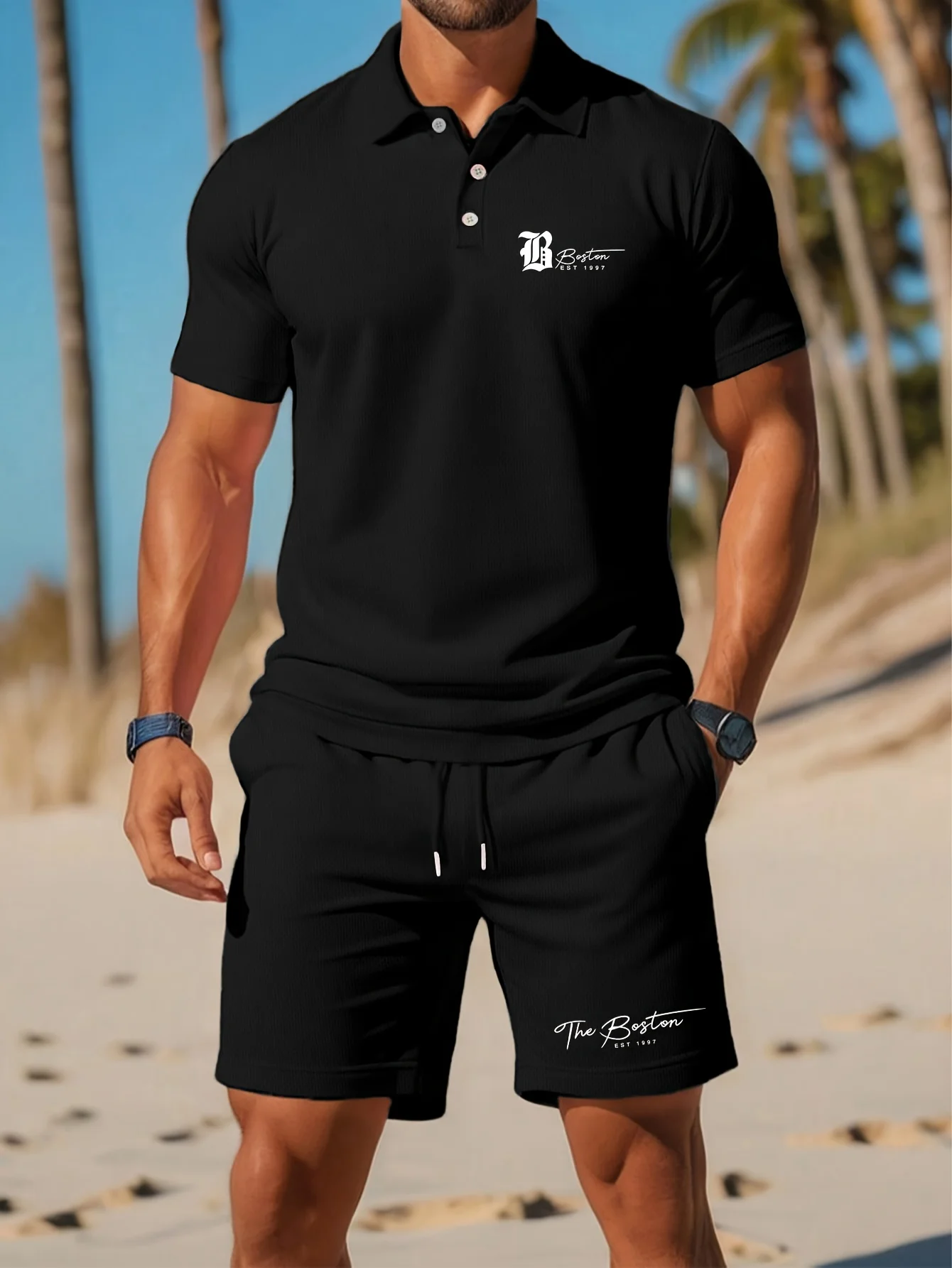 夏の新作メンズポロシャツセット カジュアルスポーティー クー - Men'S Fashion Outfits のレビューと価格