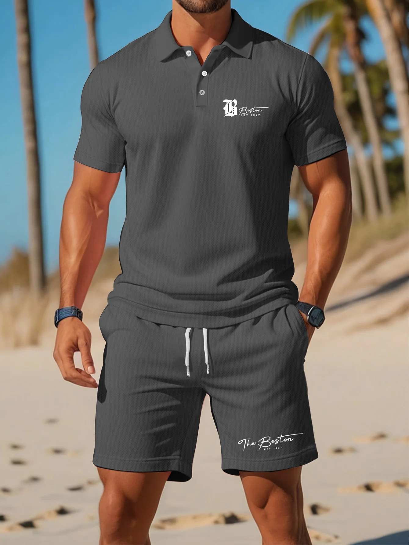夏の新作メンズポロシャツセット カジュアルスポーティー クー - Men'S Fashion Outfits のレビューと価格