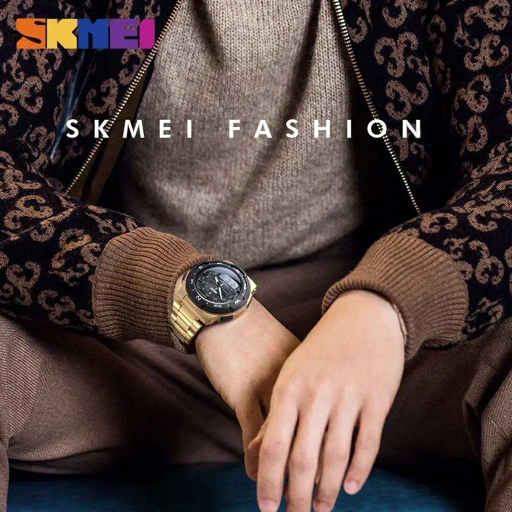 Skmei-メンズクォーツ時計,フルスチールスチール,防水, - Men'S Fashion Zone のレビューと価格