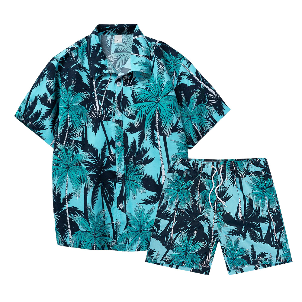 ハワイアンココナッツツリー3Dプリントメンズシャツセットファ - Mens Fashion Clothes のレビューと価格