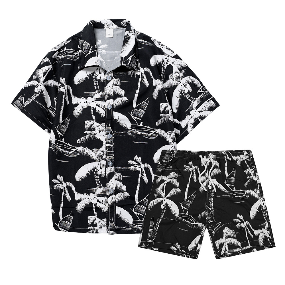 ハワイアンココナッツツリー3Dプリントメンズシャツセットファ - Mens Fashion Clothes のレビューと価格