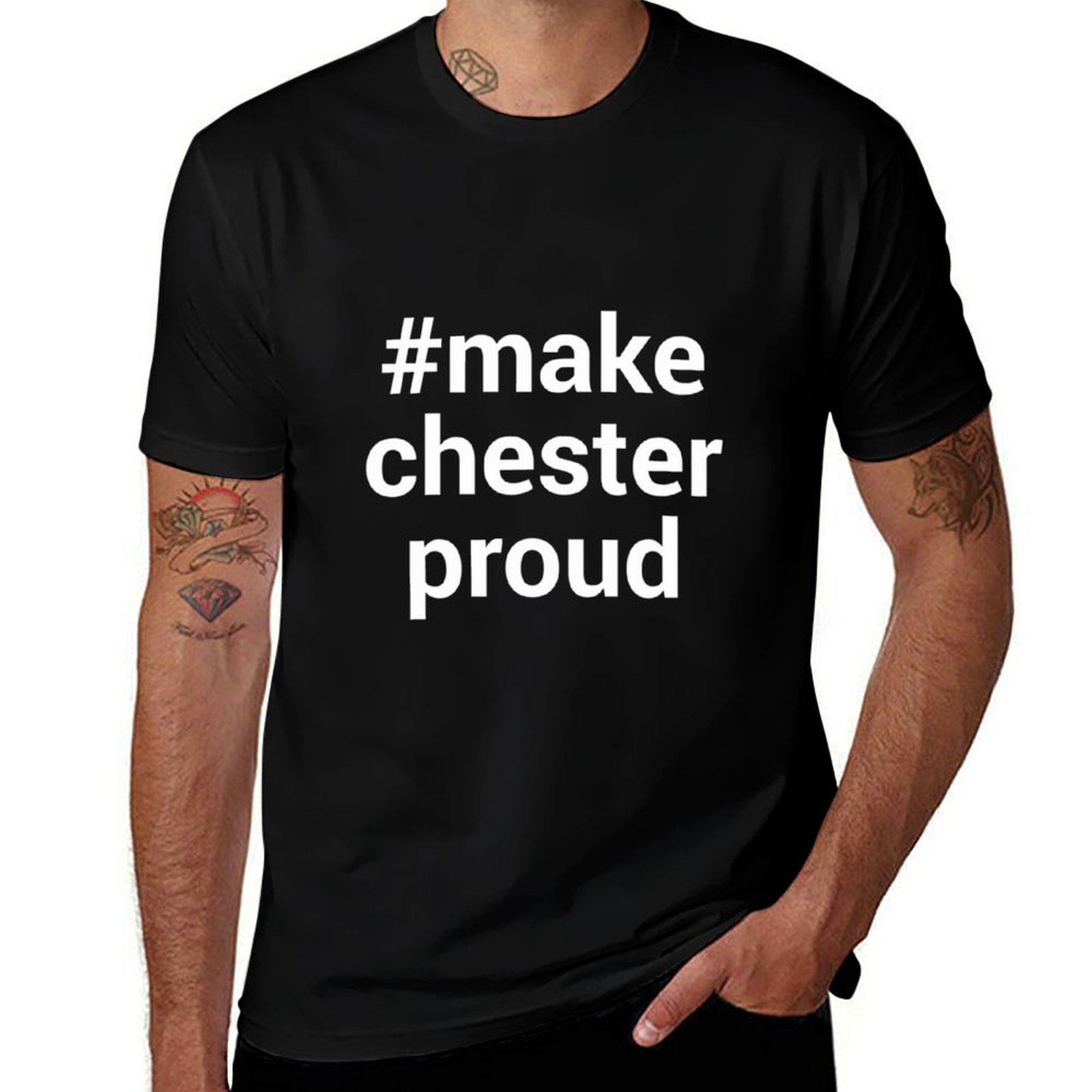 メイク・チェスター・プラウド ハッシュタグ Tシャツ カジュ - Mens Fashion Hashtags のレビューと価格