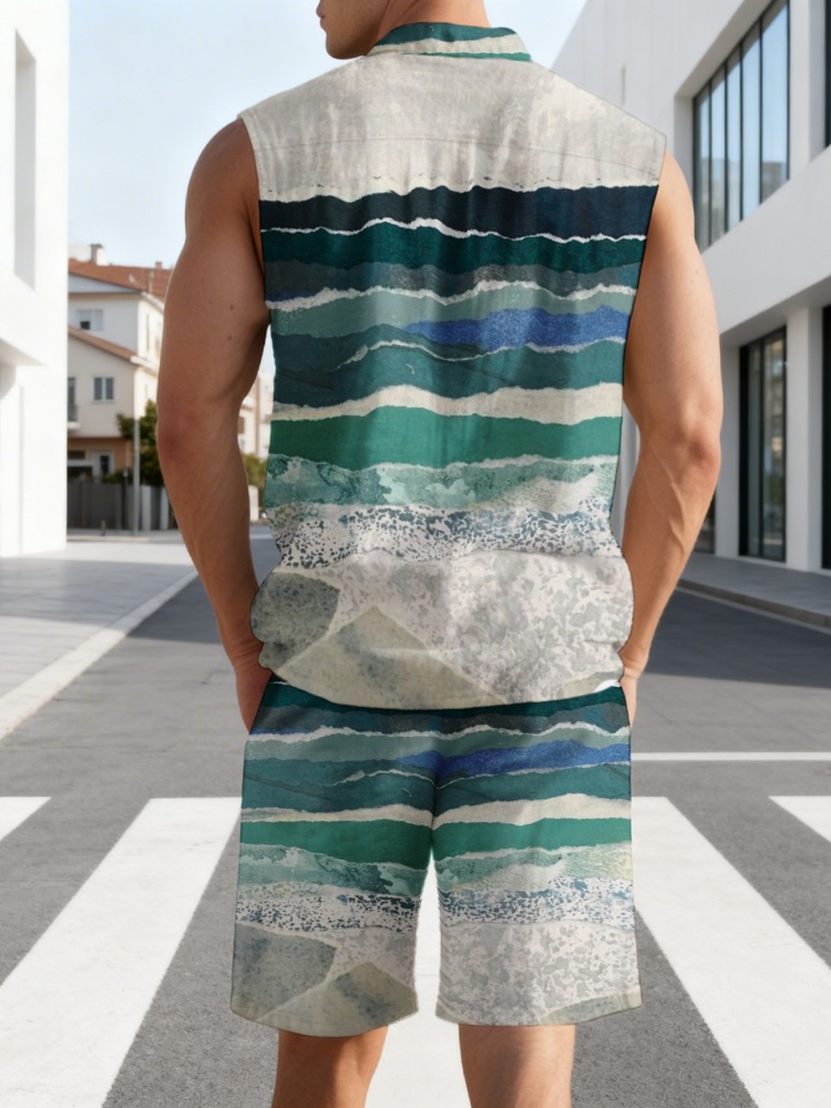 ファッションサマーメンズ2点セット2026オーシャンウェーブ - Men'S Fashion Outfits のレビューと価格