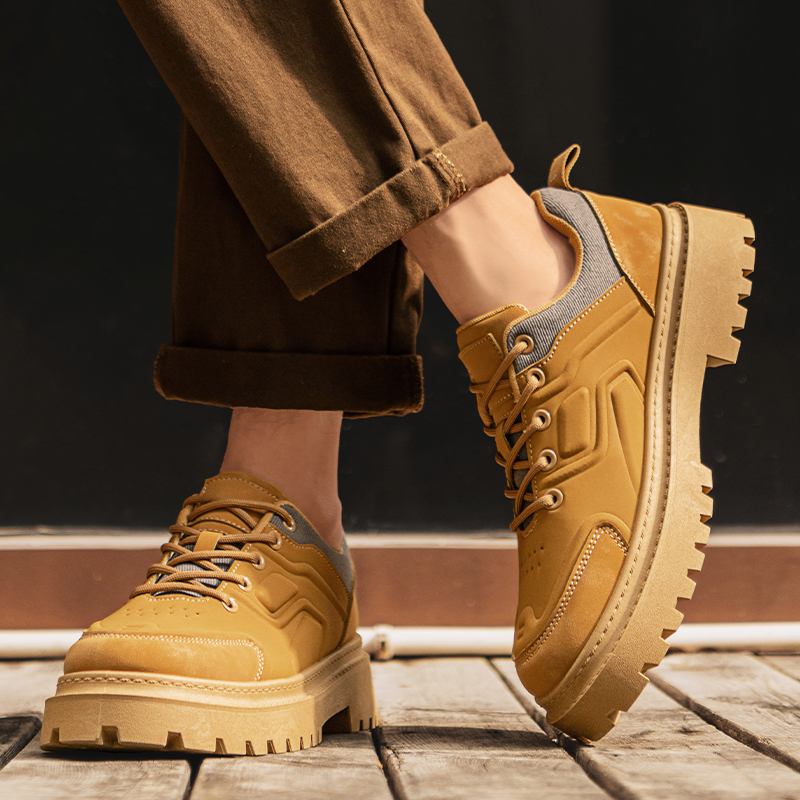 2025年メンズ秋の新作ファッションワークブーツ – 厚底ア - Yellow Men'S Fashion のレビューと価格