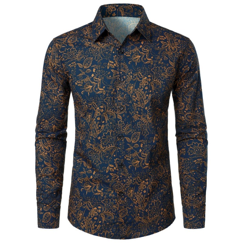 メンズ レトロ 70年代 ヒッピー 花柄プリント 長袖シャツ - Men'S Fashion 70S のレビューと価格