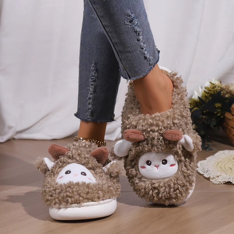 冬素敵な小さな羊のスリッパ女性男性用かわいい子羊ぬいぐるみホ - Mens Fashion Sandals のレビューと価格