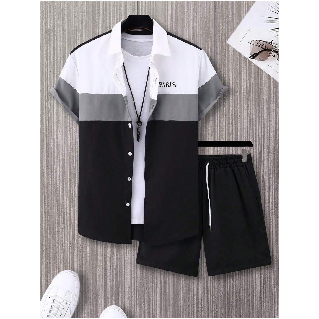 メンズファッションスーツ 青と白のパッチワークカラー シング - Men'S Fashion Outfits のレビューと価格